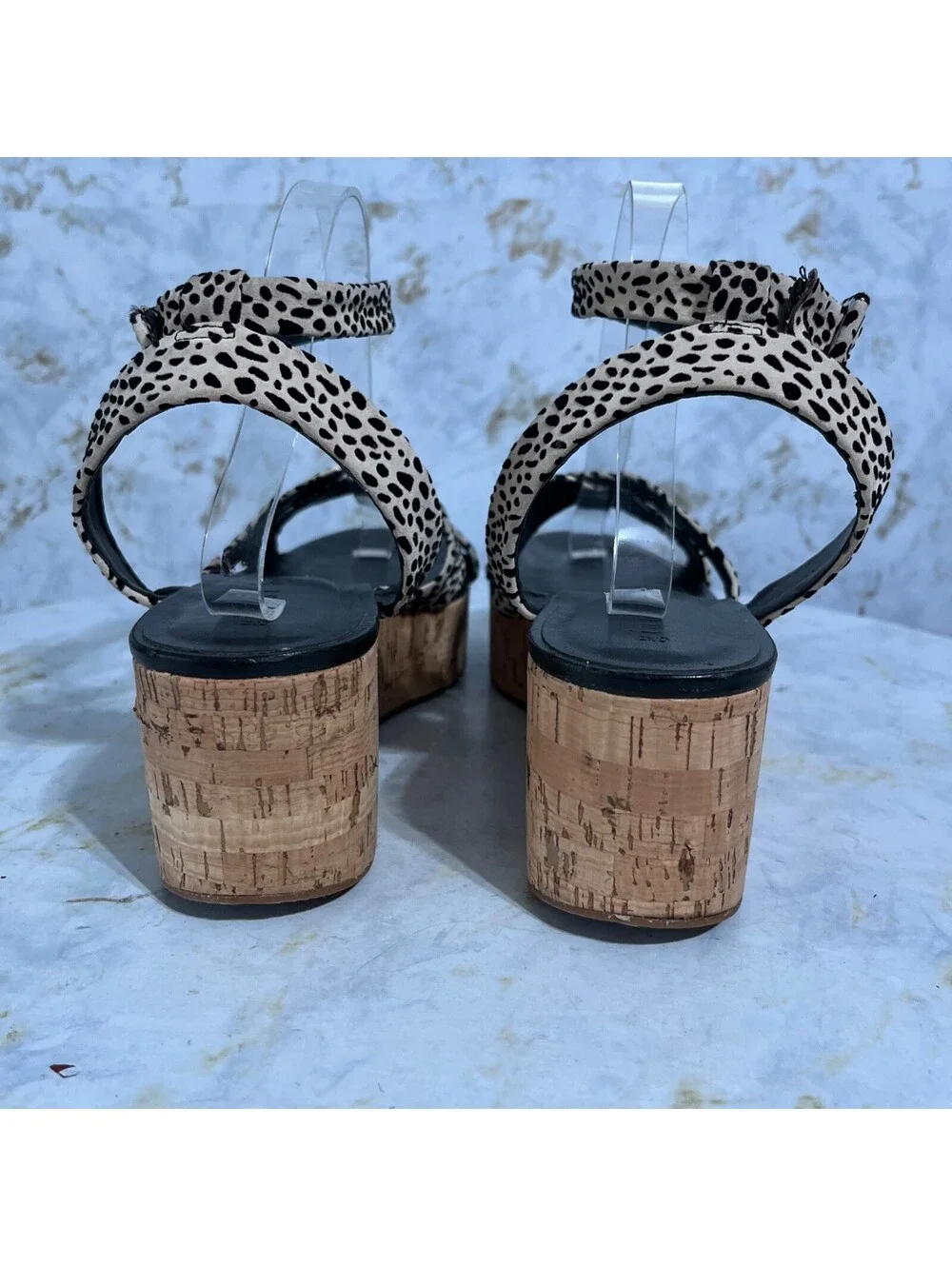 Gianni Bini Women's Size 11M Shoes Brown Black Cheetah Strappy Platform Sandals